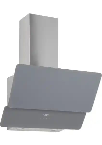 Esty 3471 60CM Dekoratif Camlı Gri Davlumbaz Modern Mutfaklar İçin Şık ve İşlevsel Çözüm