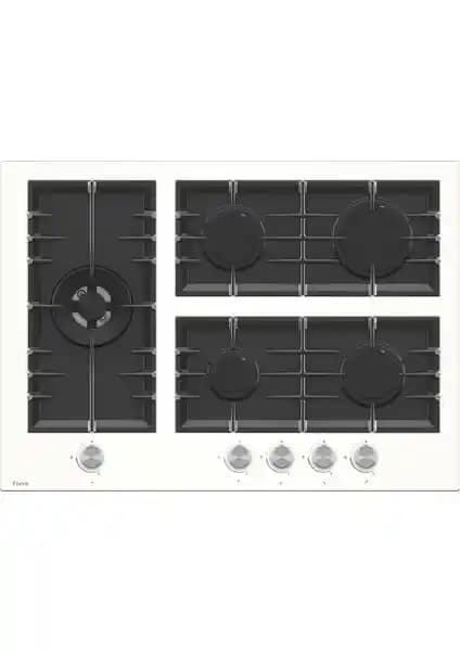 Ferre Bl 136 Beyaz Cam Ankastre Gazlı Ocak Modern ve Güvenli Mutfak Tasarımı