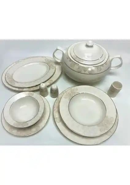 Güral Porselen 57 Parça Bone Yemek Takımı: Şık ve Dayanıklı Sofra Seti