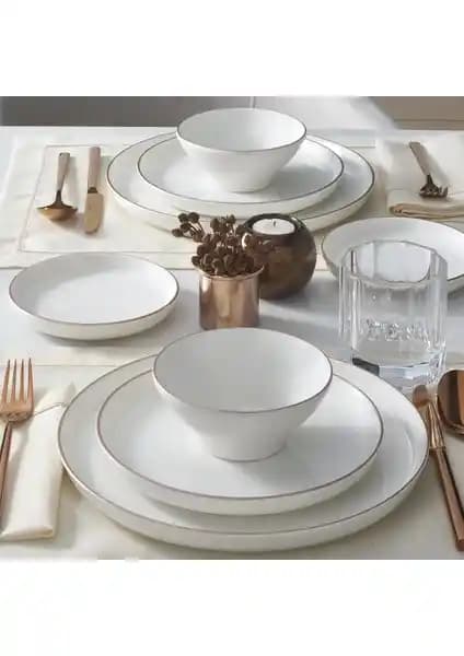Güral Porselen Bilbao 16 Parça Bone Yemek Takımı Modern Tasarım ve Fonksiyonellik