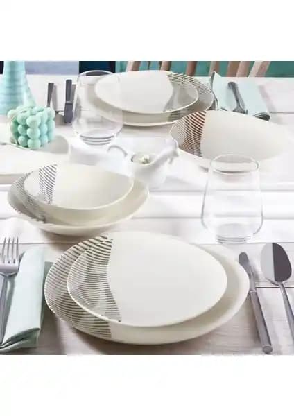 Güral Porselen Güral Roden 24 Parça 6 Kişilik Yemek Takımı - Estetik ve Dayanıklı Tasarım