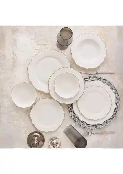 Karaca Almond Platin Line 24 Parça 6 Kişilik Porselen Yemek Takımı Tanıtımı ve Özellikleri