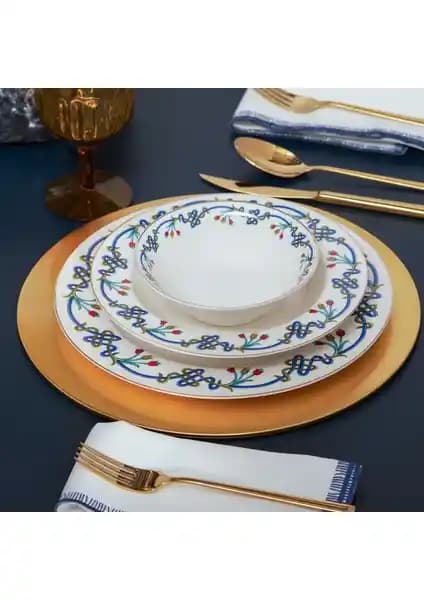 Karaca Düğüm Gold 56 Parça 12 Kişilik Yemek Takımı Estetik ve Dayanıklılık Bir Arada