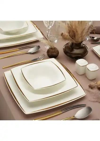 Karaca Fine Pearl Agate 62 Parça 12 Kişilik İnci Yemek Takımı Modern ve Şık Tasarım