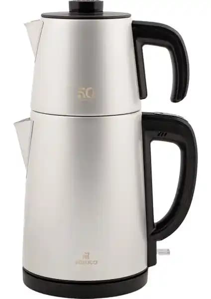 Karaca Gastro Dem 2 In 1 Çelik Inox Çay Makinesi ve Su Isıtıcı Stargold Koleksiyonu
