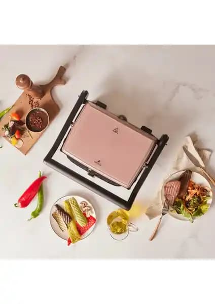 Karaca Gastro Grill Glass Premium 2400W Rosegold: Şık ve Çok Yönlü Mutfak Aleti