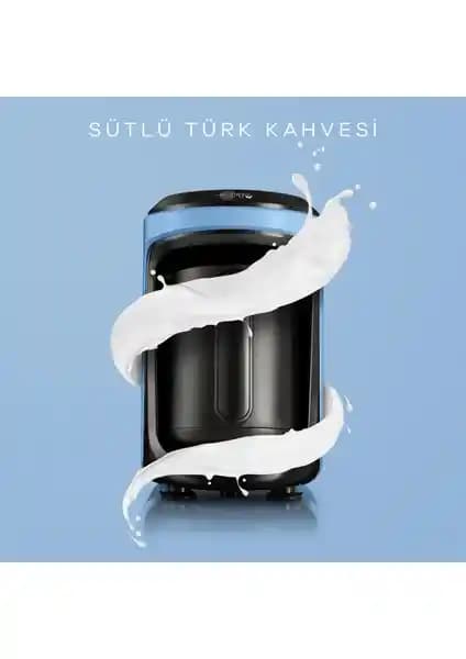 Karaca Hatır Hüps Sütlü Türk Kahve Makinesi Vintage Blue ile Geleneksel Lezzeti Modern Dokunuşla Keşfedin