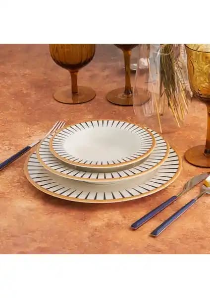 Karaca Lined 6 Kişilik 24 Parça Porselen Yemek Takımı Şıklık ve Kullanışlılık Sunar