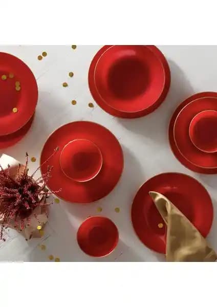 Karaca Retro Kırmızı 18 Parça 6 Kişilik Porselen Yemek Takımı ve Özellikleri