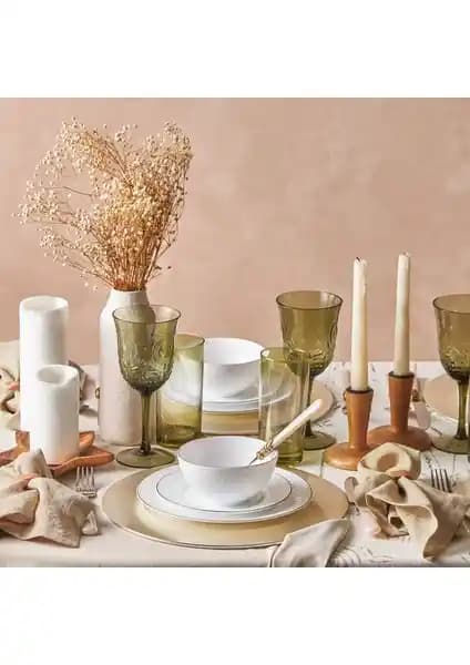 Karaca Romans Opal Cam 18 Parça 6 Kişilik Yemek Takımı Şık ve Fonksiyonel Tasarım