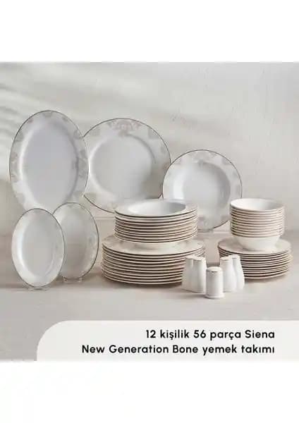 Karaca Siena 56 Parça 12 Kişilik Porselen Gold Yemek Takımı Şık ve Dayanıklı Tasarım