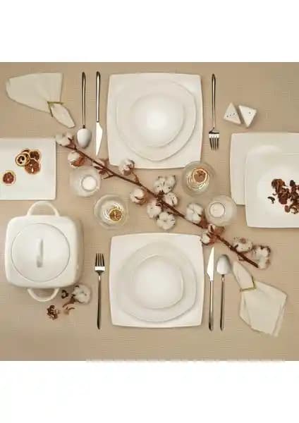 Karaca Şila Porselen 60 Parça 12 Kişilik Yemek Takımı Zarif ve Dayanıklı Tasarım