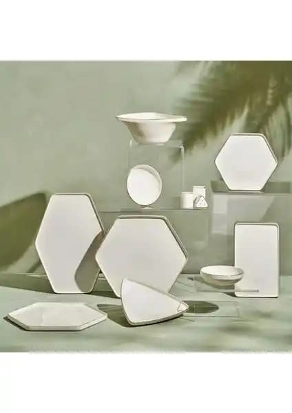 Karaca Stream Bone Geo 59 Parça Yemek Takımı Modern ve Şık Tasarım, Dayanıklı Malzeme ile Günlük ve Özel Kullanım İçin