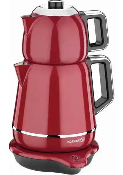 Korkmaz Demiks Kırmızı Krom Elektrikli Çaydanlık: Şık Tasarım ve Üstün Fonksiyonellik