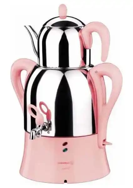 Korkmaz InoxPembe Semaver: Modern Tasarım ve Yüksek İşlevsellik Sunan Çay Makinesi