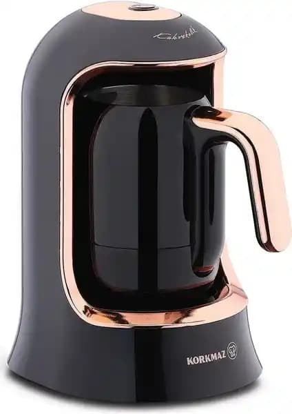 Korkmaz Kahvekolik Deluxe Otomatik Kahve Makinesi Siyah Rose Güçlü ve Şık Tasarım