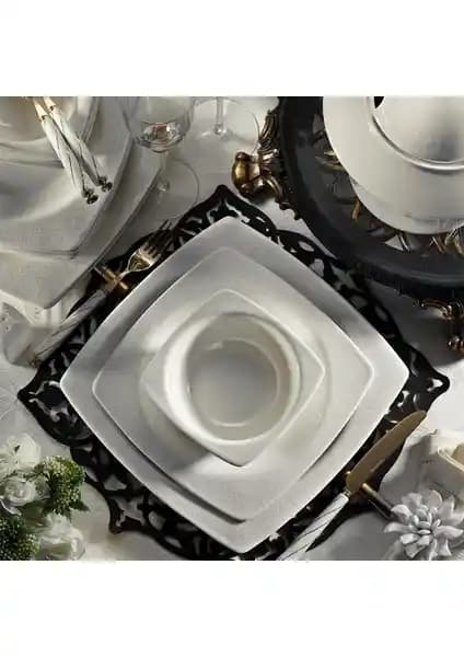 Kütahya Porselen 955921 Altın Yalız 62 Parça 12 Kişilik Modern ve Şık Yemek Takımı