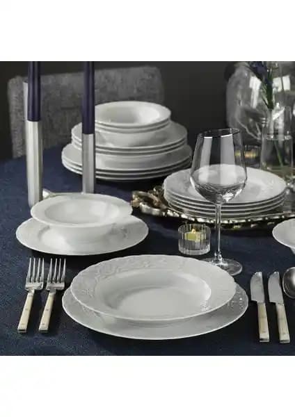 Kütahya Porselen Başak 24 Parça Filesiz Yemek Takımı Şıklık ve Dayanıklılık Sunar