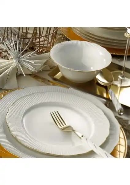 Kütahya Porselen Bone İlay 24 Parça Yemek Takımı Şık ve Dayanıklı Tasarım