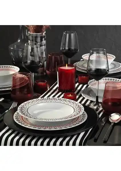 Kütahya Porselen Leonberg 24 Parça 6 Kişilik Yemek Takımı Estetik ve Dayanıklı Tasarım