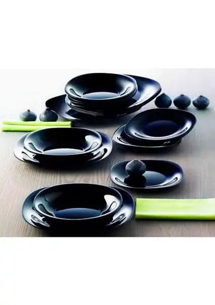 Luminarc Siyah 24 Parça Yemek Takımı Modern Tasarım ve Yüksek Dayanıklılık
