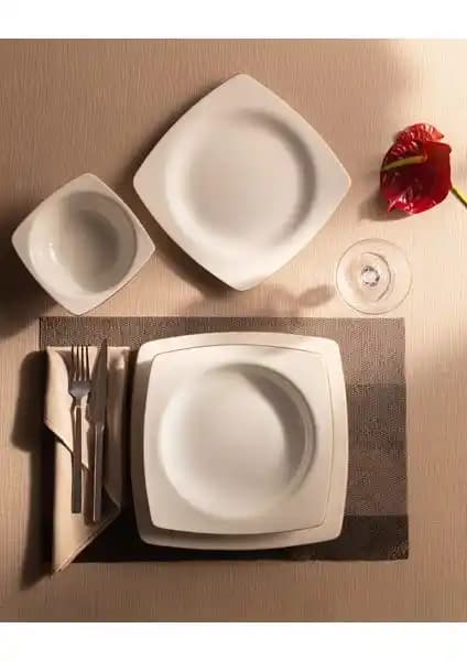 Madame Coco Ethan 24 Parça Gold Detaylı Modern Yemek Takımı Şık ve Dayanıklı Tasarım