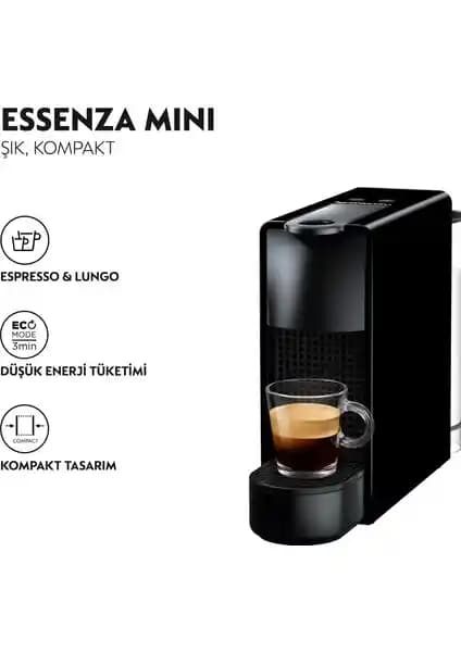 Nespresso Essenza Mini C 30 Siyah Kahve Makinesi: Kompakt ve Yüksek Performanslı Kahve Çözümü