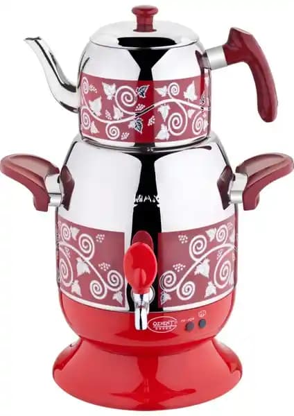 Özkent Menekşe Semaver Desenli Kırmızı: Estetik ve Fonksiyonelliğin Buluşması