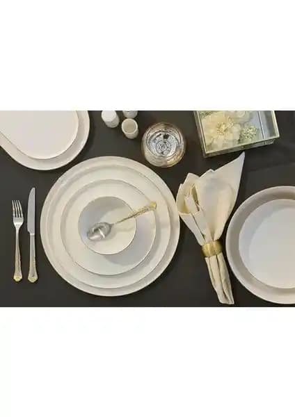 Porland Chopin Altın 60 Parça Yemek Takımı Göz Alıcı Tasarımı ve Dayanıklılığıyla