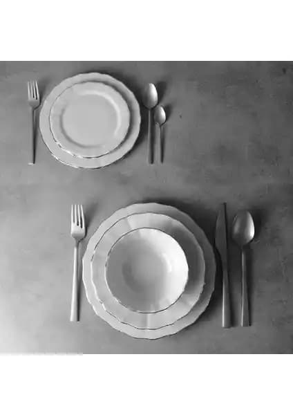 Porland Platin 12 Kişilik Porselen Yemek Takımı Şık ve Dayanıklı Tasarım