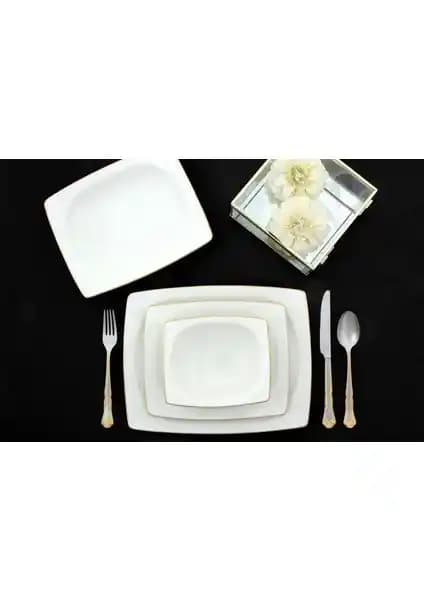 Porland Riva Altın Yalız 24 Parça 6 Kişilik Porselen Yemek Takımı: Şıklık ve Dayanıklılık