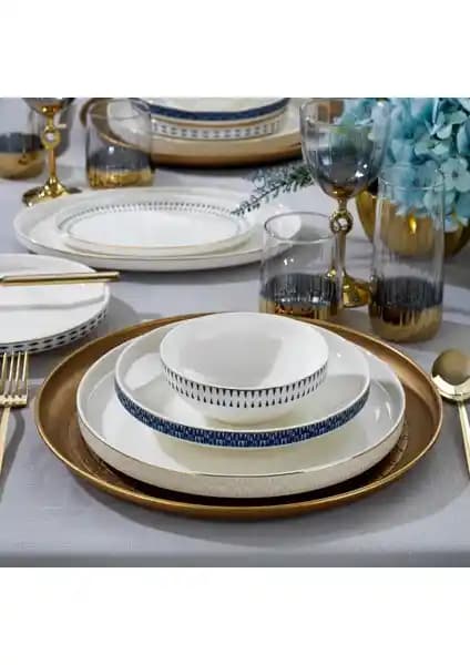Schafer Adel Self Yemek Takımı: Modern Tasarım ve Dayanıklı Bone China Porselen Seti