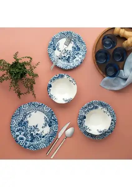 Schafer Carna 24 Parça Mavi Yemek Takımı Modern Tasarım ve Dayanıklılık