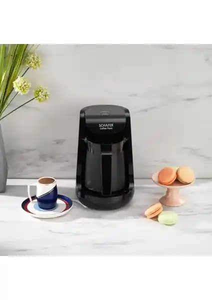 Schafer Coffee Point Siyah Türk Kahve Makinesi Modern Tasarımı ve Kullanım Özellikleri