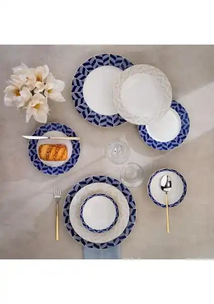 Schafer Fiesta 24 Parça Lacivert Yemek Takımı Modern ve Şık Sofralar İçin Uygun