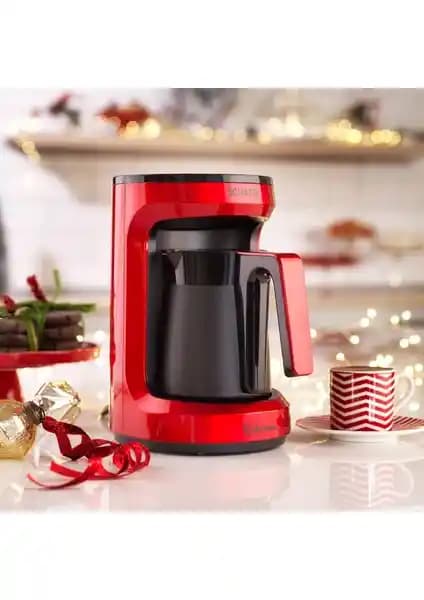 Schafer Kahvecim Otomatik Türk Kahve Makinesi Kırmızı Modern Tasarım ve Pratik Kullanım