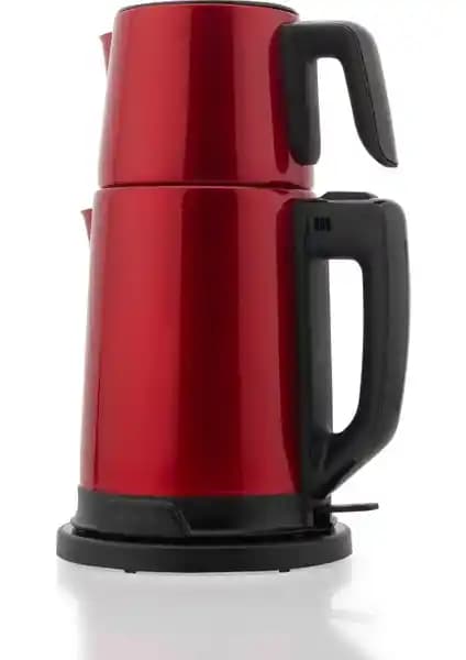 Schafer Teelike Elektrikli Çay Makinesi Kırmızı 1800W Büyük Hacimli ve Şık Tasarım