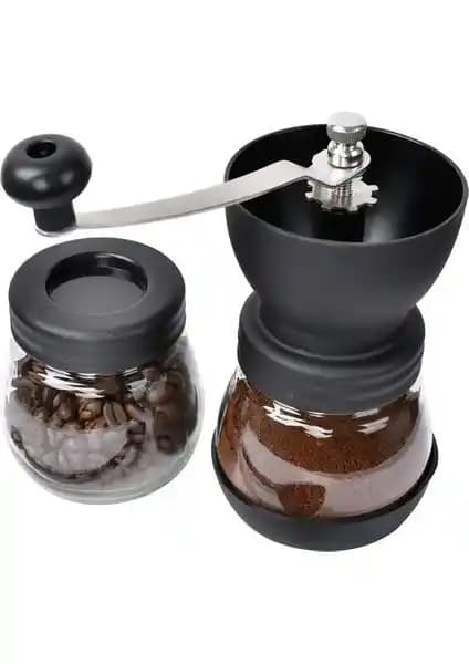 Seramik ve cam malzemelerle tasarlanmış kahve öğütücü, dayanıklı ve şık kahve hazırlama aksesuarları