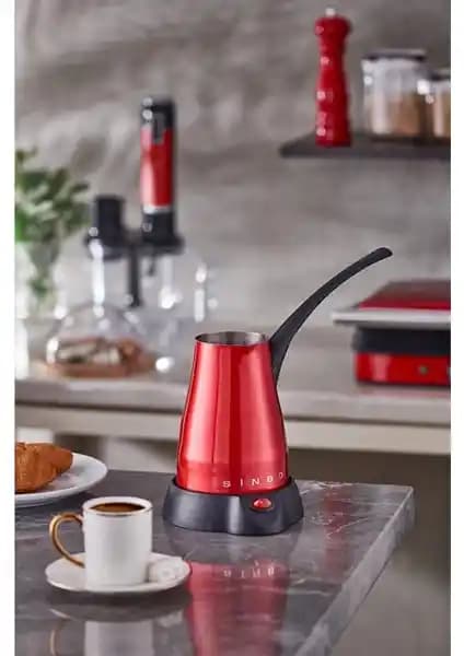 Sinbo SCM-2960 Carmen Elektrikli Cezve Kırmızı Renkli Pratik Kahve Makinesi