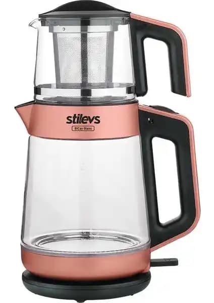 Stilevs SIH30551 BICAY GLASS CAM Çaycı Rose - Estetik ve Güçlü Performanslı Elektrikli Çaycı