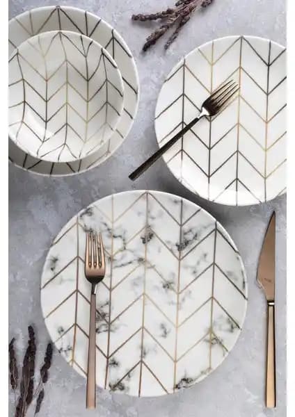 Tulu Porselen 24 Parça Yemek Takımı Şık ve Dayanıklı Tasarımıyla Mutfaklara Zarafet Katar