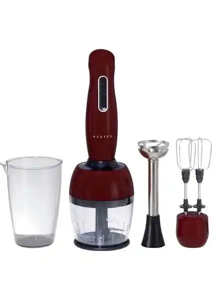 Vestel Retro Bordo El Blender Seti: Şık Tasarım ve Güçlü Performans Bir Arada