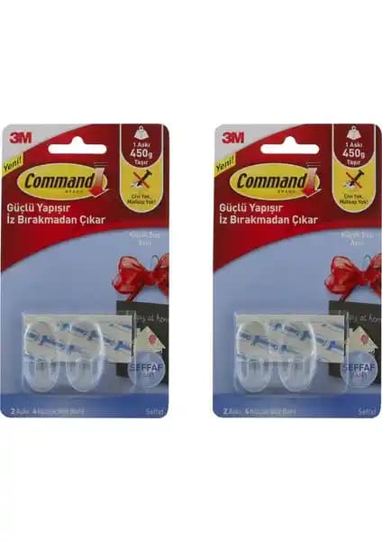 3M Command 17092 Küçük Şeffaf Askı ile Ev ve Ofis Dekorasyonunda Pratik Çözümler