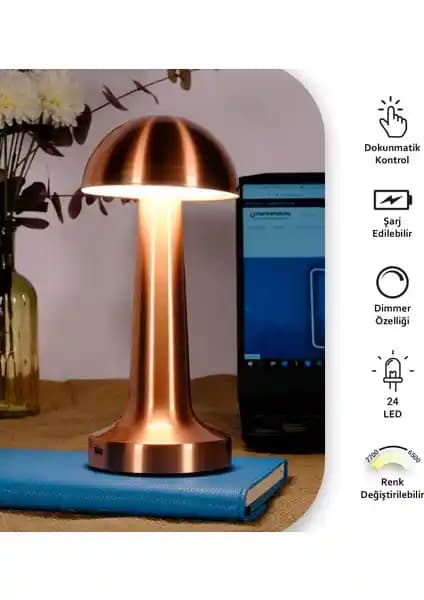 Ack Şarjlı Dokunmatik LED Masa Lambası Modern Tasarım ve Çok Fonksiyonlu Kullanım Özellikleri