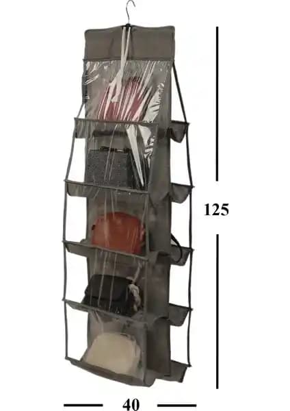 Adarya 10 Cepli Dolap İçi Çanta Düzenleyici: Şık ve İşlevsel Saklama Çözümü