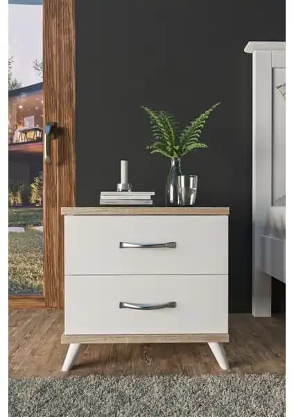 Aeka AE-2029 İnci Beyaz Çekmeceli Modern Komodin: Tasarım ve Fonksiyonellik Bir Arada