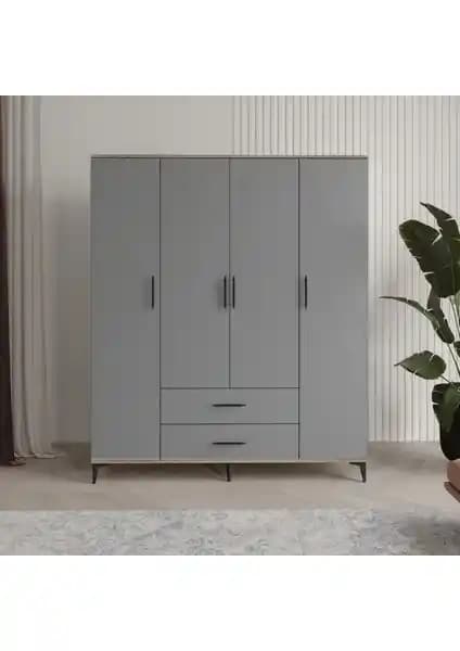 Afilli Urla 4 Kapaklı 2 Çekmeceli Gardrop Modern Tasarım ve Dayanıklılık