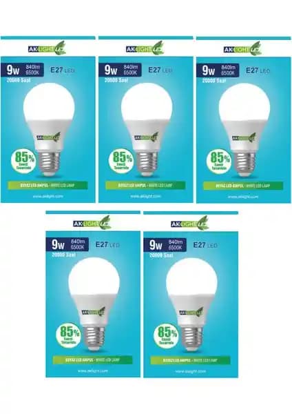 Ak Light Aklight 9W Beyaz Işık E-27 LED Ampul: Enerji Tasarruflu Modern Aydınlatma Çözümü