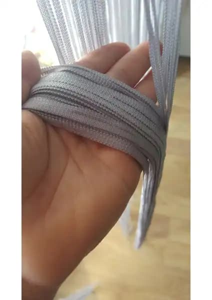 Akça Tekstil Gri İp Perde Modern Dekorasyon ve Kullanım Kolaylığı Sağlar