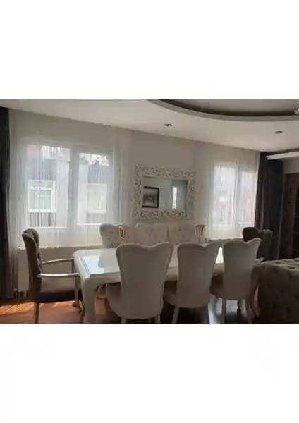 Akça Tekstil Kırık Beyaz Renk İp Model Perde 300x270 cm Modern ve Dayanıklı Tasarım